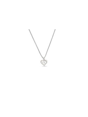 Double Hearts Sterling Silver Necklace , Sterling Silver Family Neckla