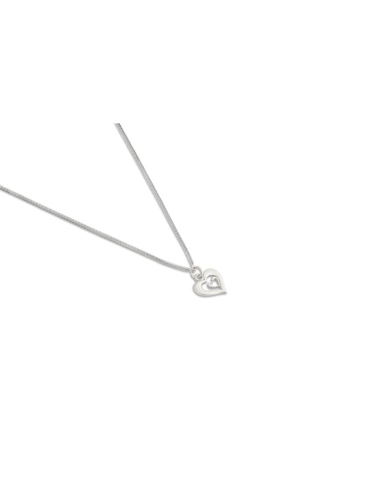 Double Hearts Sterling Silver Necklace , Sterling Silver Family Neckla