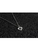 Collier en argent sterling double cœurs, collier familial en argent sterling