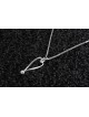 Pendentif coeur en argent courbé unique, colliers de famille en argent sterling,