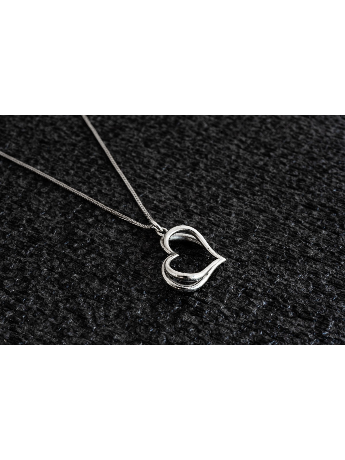 Sterling Silver Double Heart Pendant , Sterling Silver Family Necklace