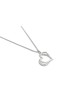 Sterling Silver Double Heart Pendant , Sterling Silver Family Necklace