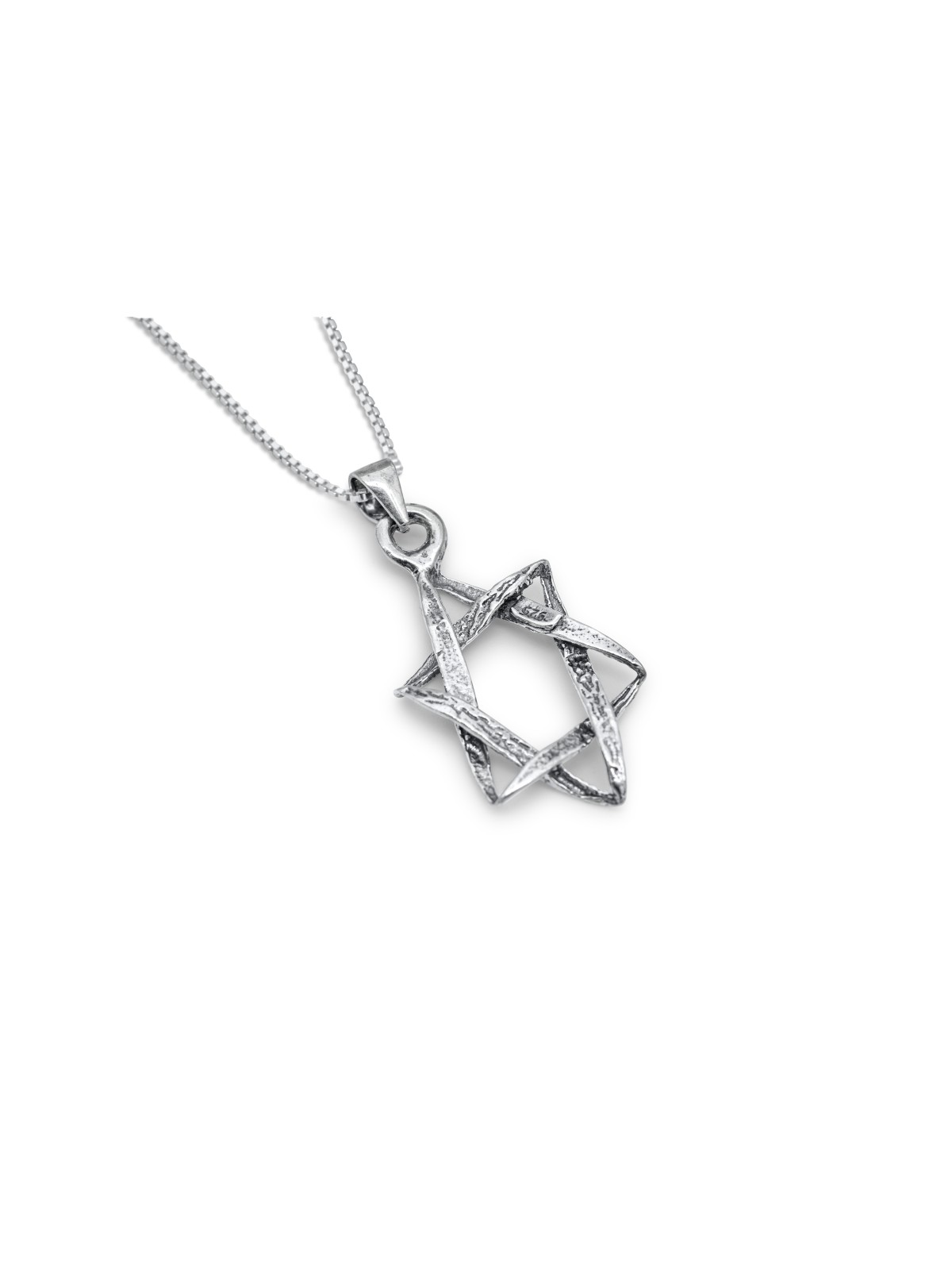 Superbe pendentif étoile de David en deux dimensions, famille en argent sterling