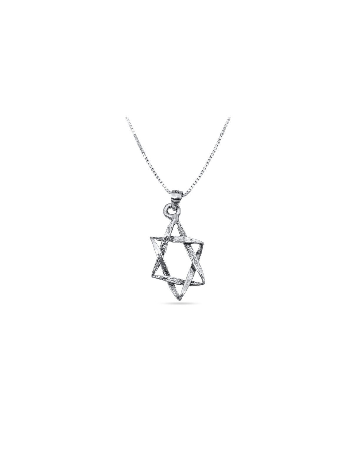 Superbe pendentif étoile de David en deux dimensions, famille en argent sterling