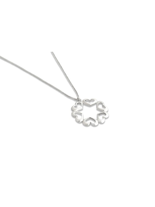 Large Star of David Hearts Pendant , Sterling Silver Family Necklaces