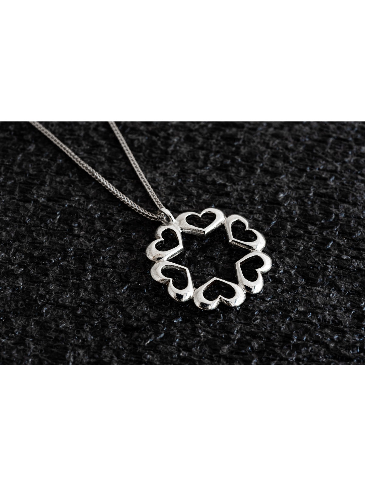 Large Star of David Hearts Pendant , Sterling Silver Family Necklaces