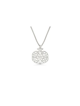 Petit collier creux en argent de grenade, cou de famille en argent sterling