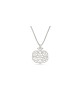Small Hollow Pomegranate Silver Necklace , Sterling Silver Family Neck