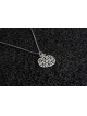 Small Hollow Pomegranate Silver Necklace , Sterling Silver Family Neck