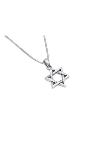 Pendentif étoile de David en argent sterling torsadé, famille en argent sterling