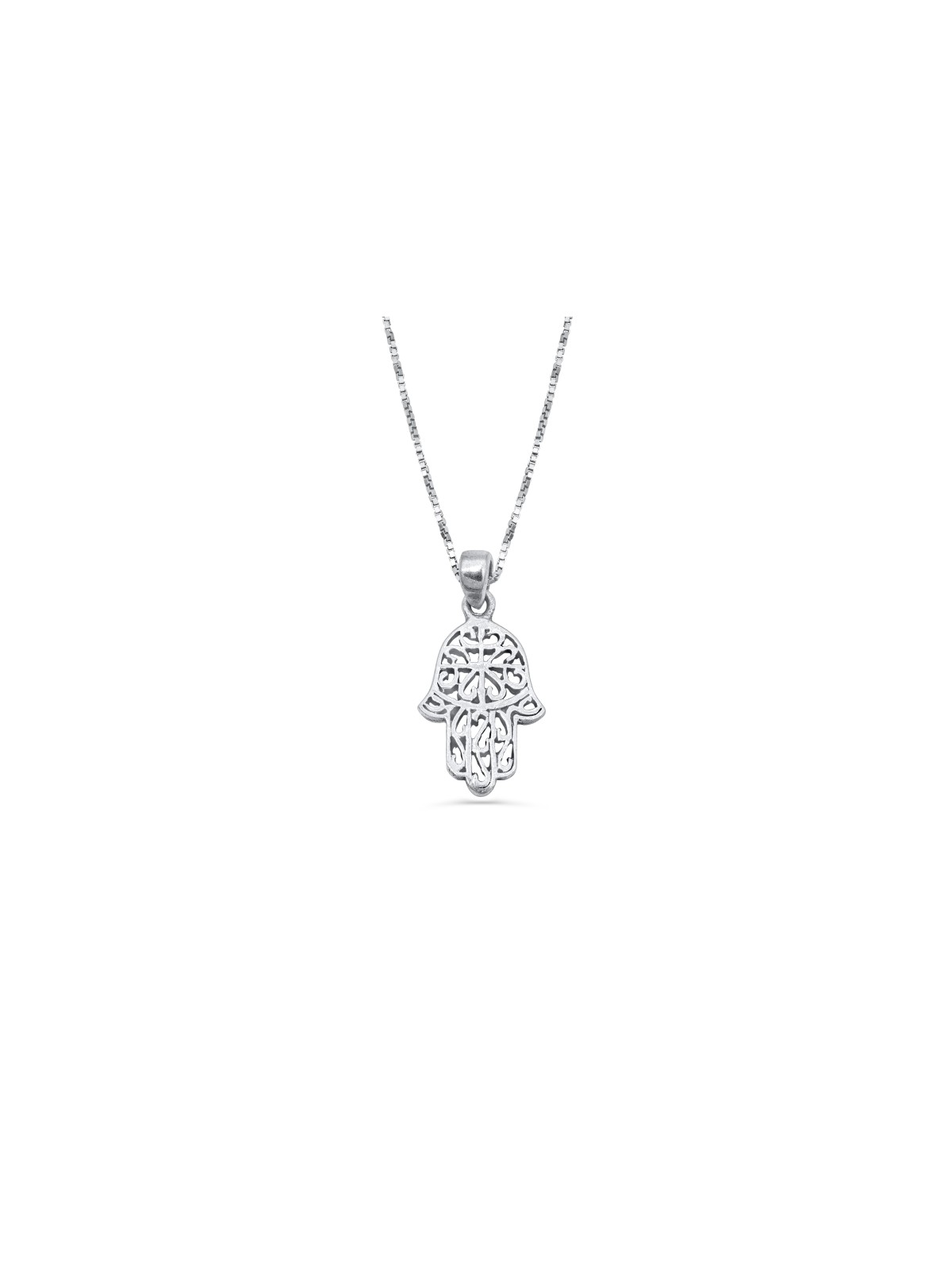 Petit pendentif en argent sterling en filigrane Hamsa, famille en argent sterling