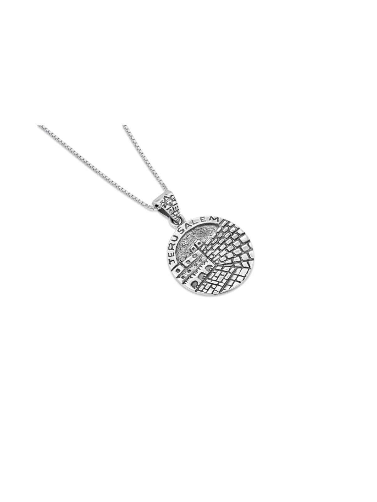 Collier circulaire en argent avec éléments de Jérusalem, bijoux de Jérusalem, I