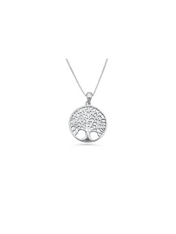 Collier d’argent magnifique moyen arbre de vie, famille en argent sterling