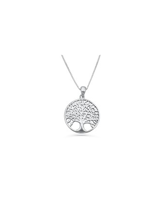 Medium Stunning Tree of Life Silver Necklace , Sterling Silver Family