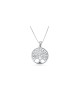 Collier d’argent magnifique moyen arbre de vie, famille en argent sterling