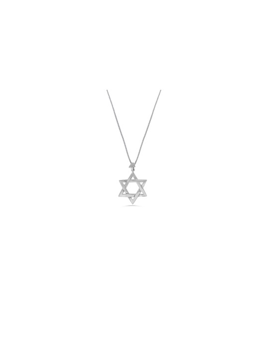 3D Star of David Silver Pendant , Sterling Silver Family Necklaces , I