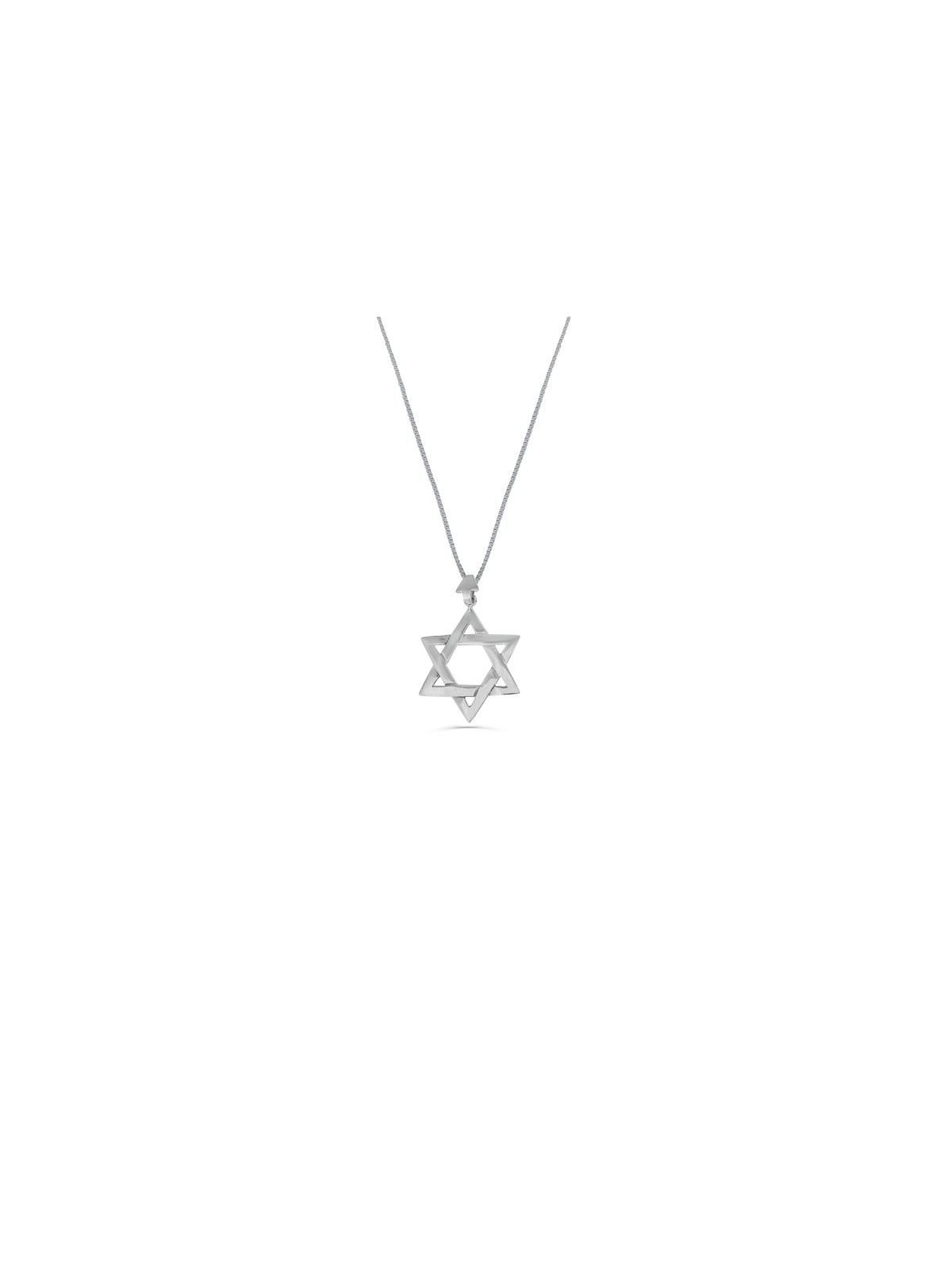 3D Star of David Silver Pendant , Sterling Silver Family Necklaces , I