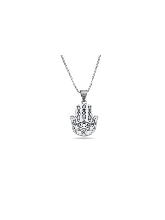 Pendentif en argent sterling Evil Eye et Hamsa, famille en argent sterling Ne