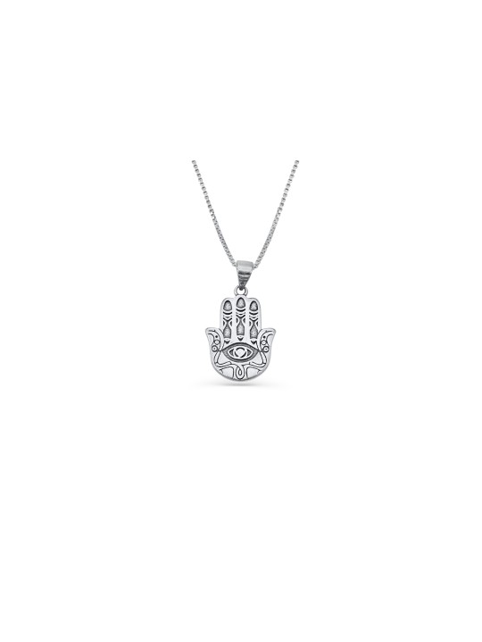 Pendentif en argent sterling Evil Eye et Hamsa, famille en argent sterling Ne