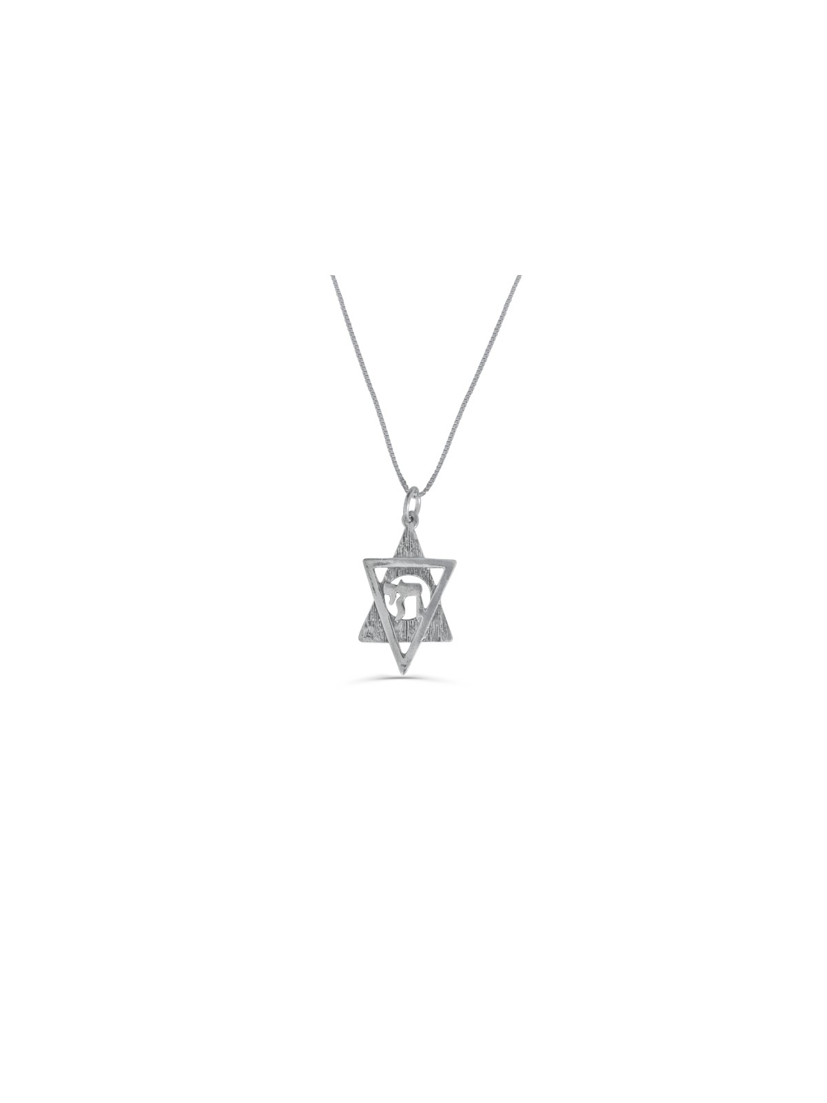 Collier étoile de David et Chai en argent, collier familial en argent sterling