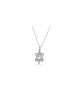 Silver Star of David and Chai Necklace , Sterling Silver Family Neckla