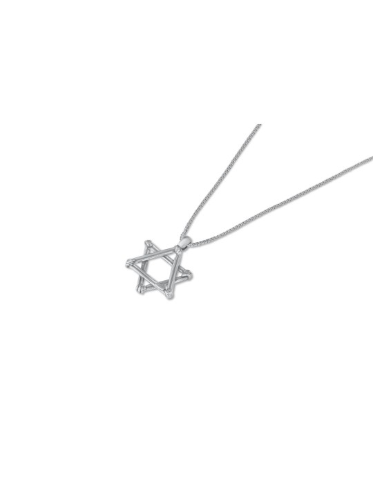 Pendentif étoile de David en argent avec ornements, famille en argent sterling