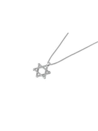Pendentif étoile de David en argent avec ornements, famille en argent sterling