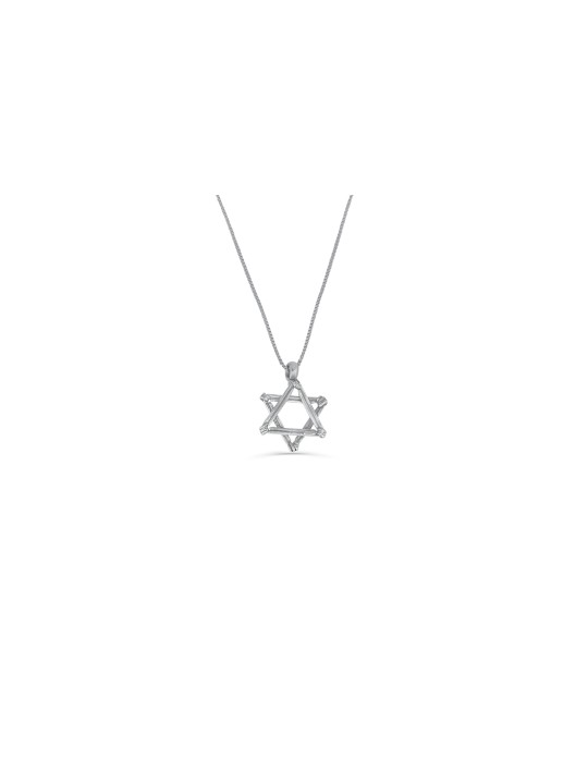 Pendentif étoile de David en argent avec ornements, famille en argent sterling
