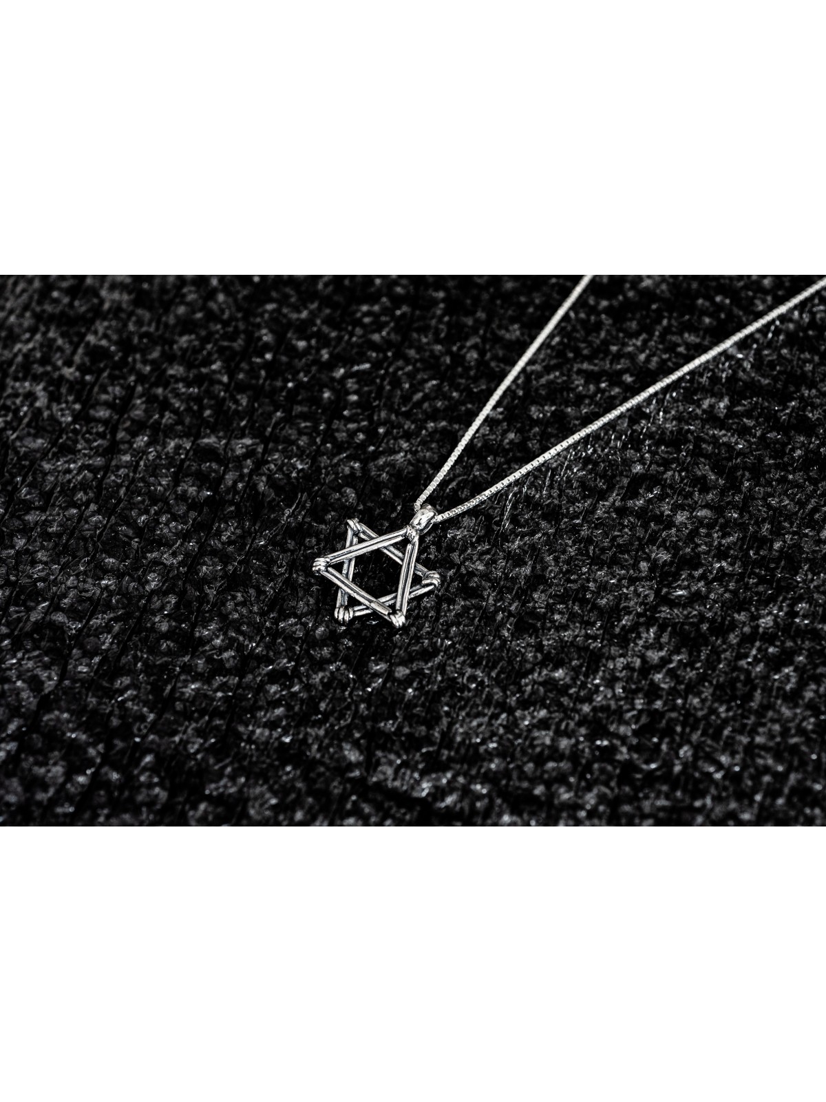 Pendentif étoile de David en argent avec ornements, famille en argent sterling