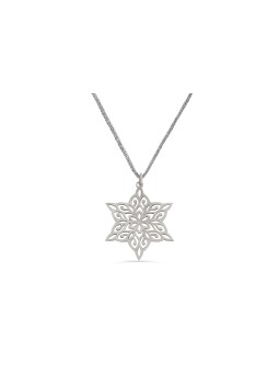 Collier délicat flocon de neige étoile de David, bijoux juifs en filigrane,
