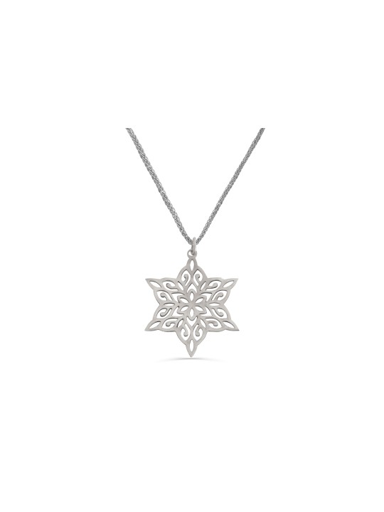 Collier délicat flocon de neige étoile de David, bijoux juifs en filigrane,