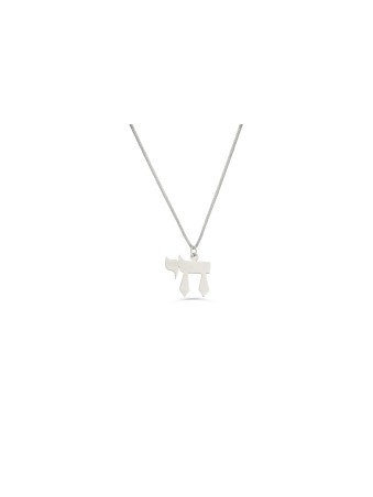 Collier Chai classique en argent sterling, collier familial en argent sterling