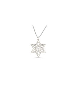 Sterling Silver Hollow Star of David Pendant , Sterling Silver Family
