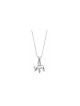 Petit pendentif élégant en argent sterling Chai, famille en argent sterling Ne