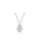 Small Hamsa Sterling Silver Pendant , Sterling Silver Family Necklaces