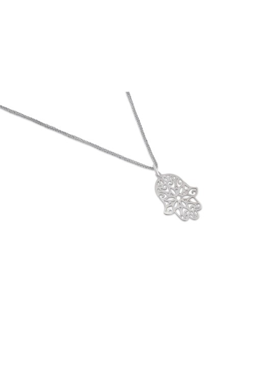 Petit pendentif en argent sterling Hamsa, colliers de famille en argent sterling