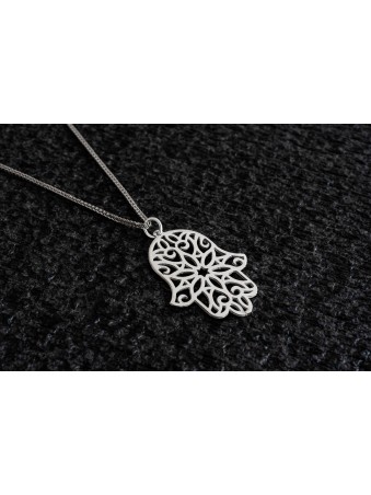Grand collier en argent filigrane Hamsa, bijoux juifs en filigrane, Israël