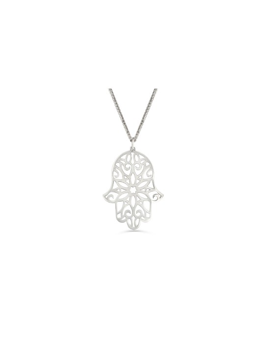 Grand collier en argent filigrane Hamsa, bijoux juifs en filigrane, Israël