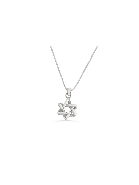 Pendentif Magen David moderne en argent sterling 925, famille en argent sterling