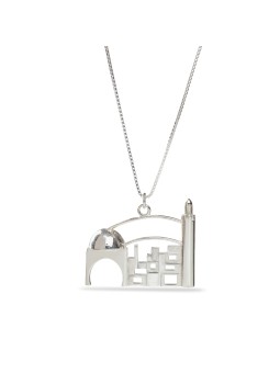 Sterling Silver Jerusalem Walls Pendant , Sterling Silver Family Neckl