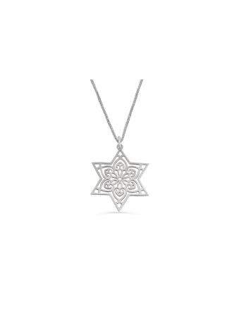 Filigrane Sterling Silver Hollow Star of David Pend , Filigrane juif J
