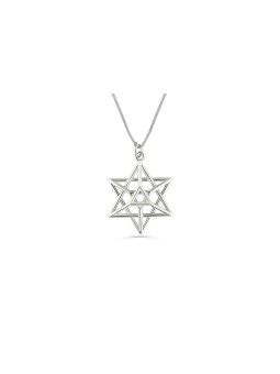 Collier étoile géométrique de David en argent sterling, famille en argent sterling