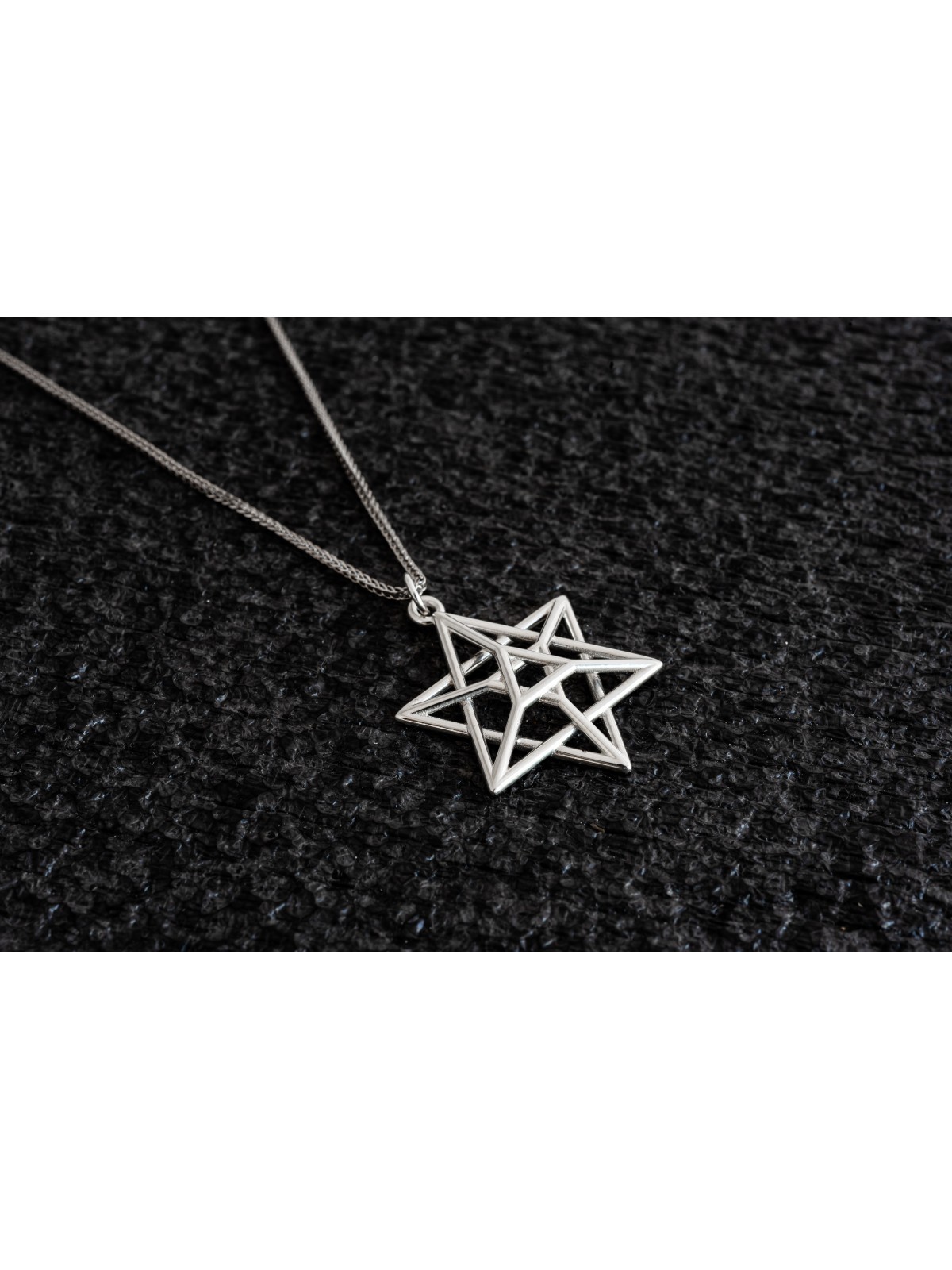 Collier étoile géométrique de David en argent sterling, famille en argent sterling