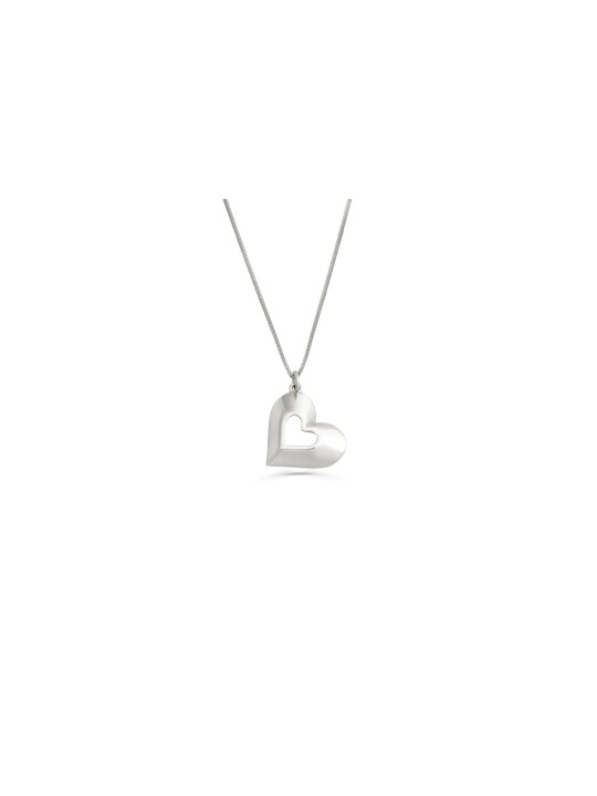 Sterling Silver Thick Heart Pendant , Sterling Silver Family Necklaces