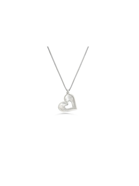Sterling Silver Thick Heart Pendant , Sterling Silver Family Necklaces