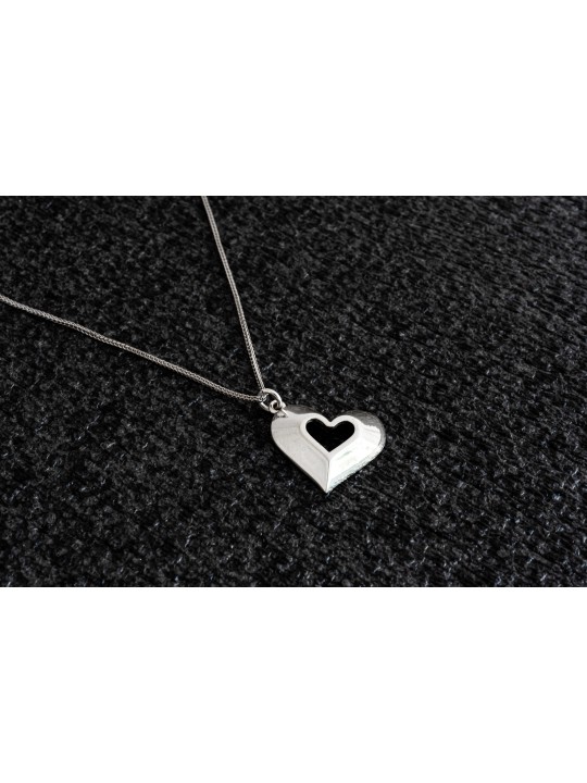 Pendentif coeur épais en argent sterling, colliers de famille en argent sterling
