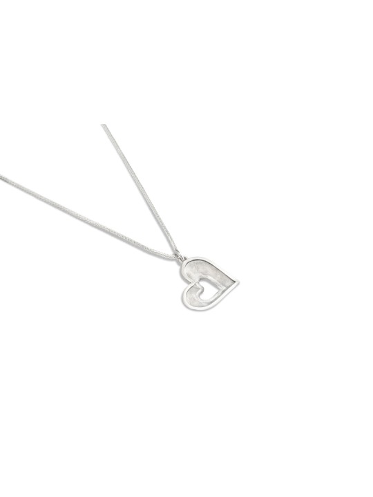 Pendentif coeur épais en argent sterling, colliers de famille en argent sterling