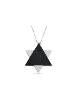 Collier en aluminium étoile de David et colombe, cadeaux Tu B'Av, Jud israélien