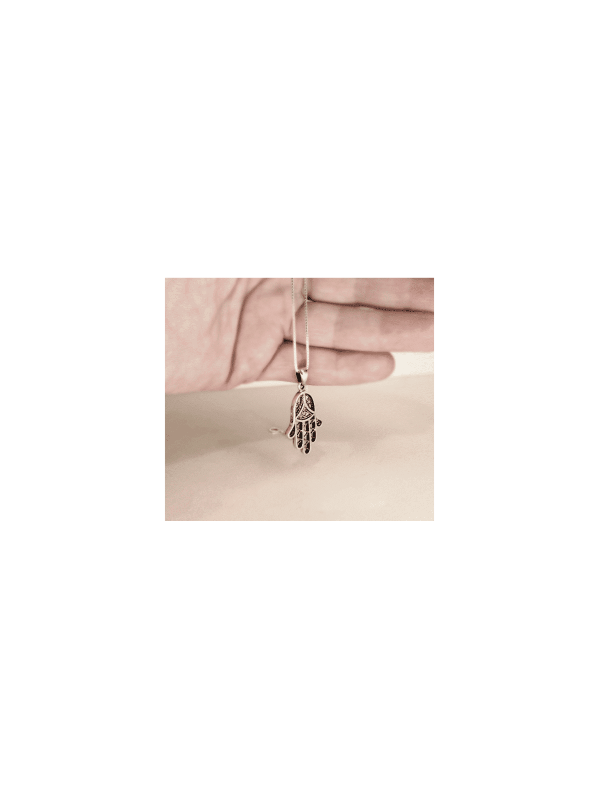 Collier creux Hamsa en argent sterling 925, bijoux en filigrane juif,