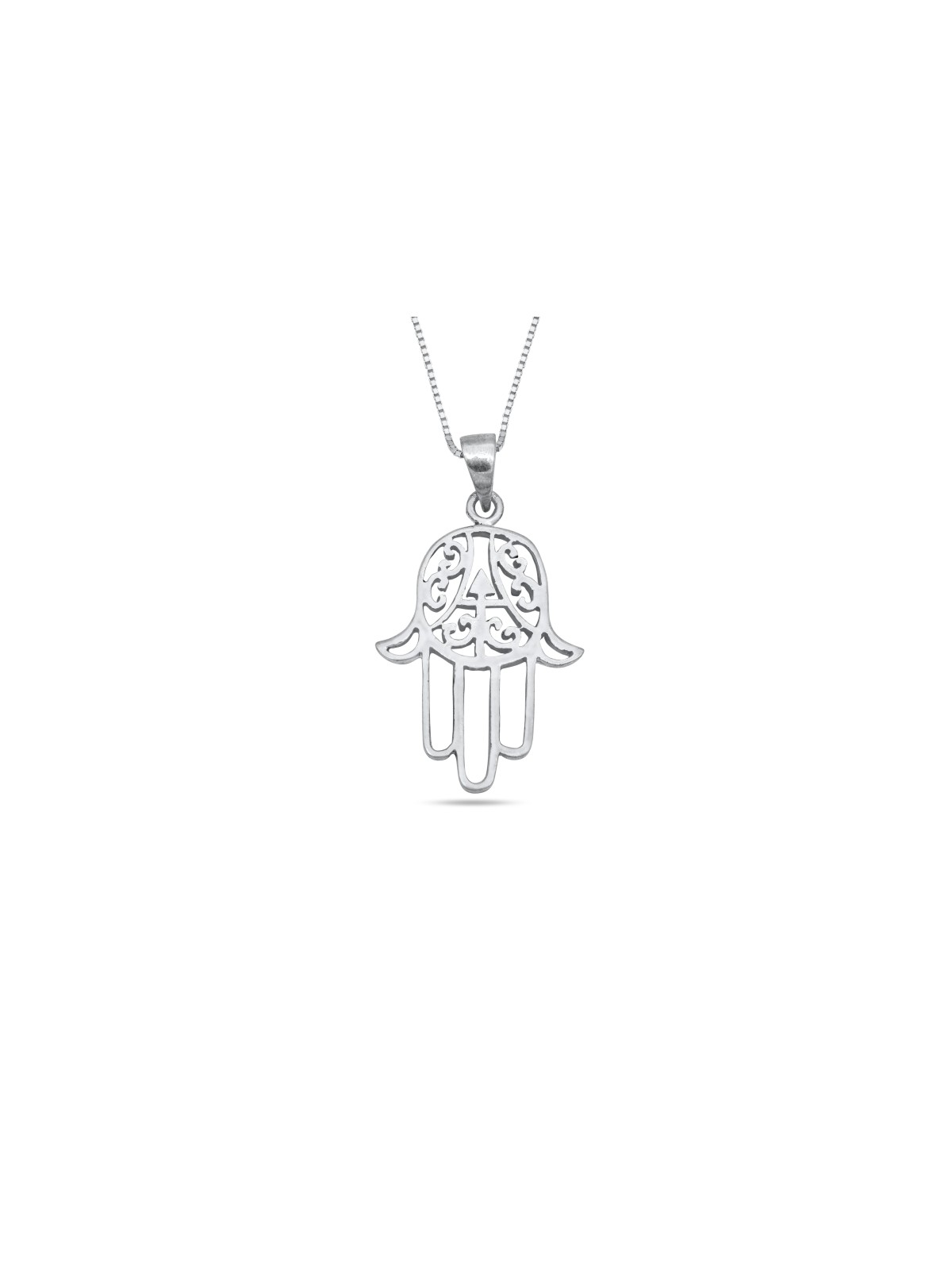 Grand pendentif en argent sterling en filigrane Hamsa, bijoux juifs en filigrane